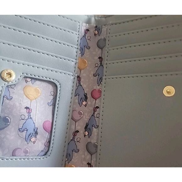 Loungefly Disney Winnie the Pooh Eeyore Heart Balloons Wallet NEW Excellent - Picture 3 of 4